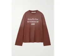 Oversized Printed Organic Cotton And Hemp-blend Jersey T-shirt - Brown