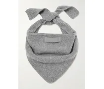 Schal Aus Gebürstetem Strick Mit Applikation - Grau