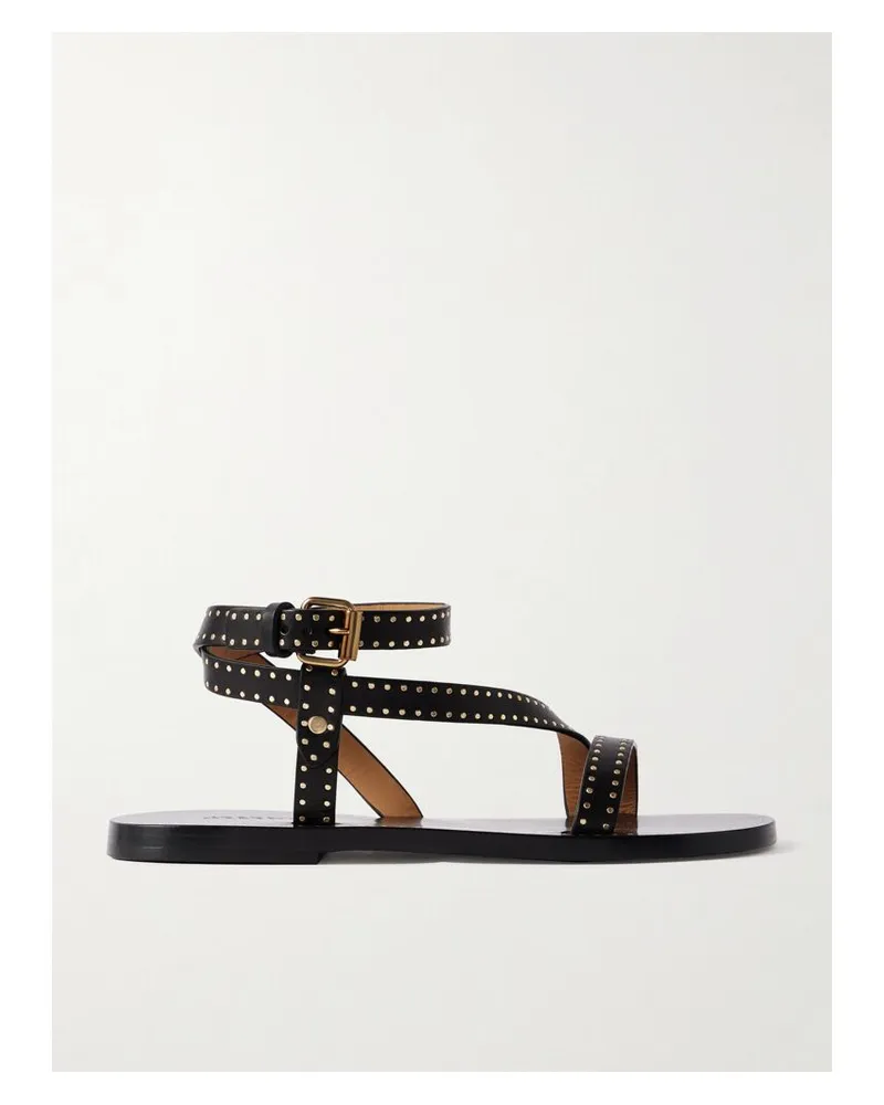 Isabel Marant Jopee Sandalen Aus Leder Mit Nieten - Schwarz Schwarz