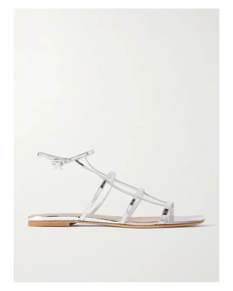 Gianvito Rossi Sandalen Aus Metallic-leder - Silber Silber