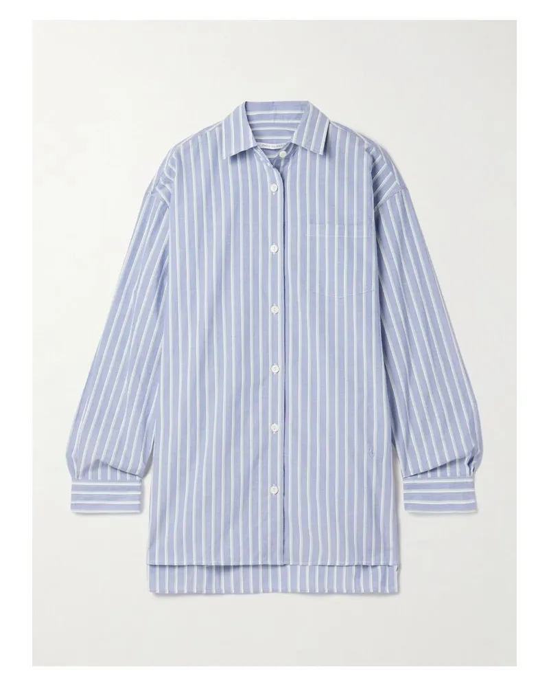 Maria Mcmanus Oversized-hemd Aus Gestreifter Biobaumwolle - Blau Blau