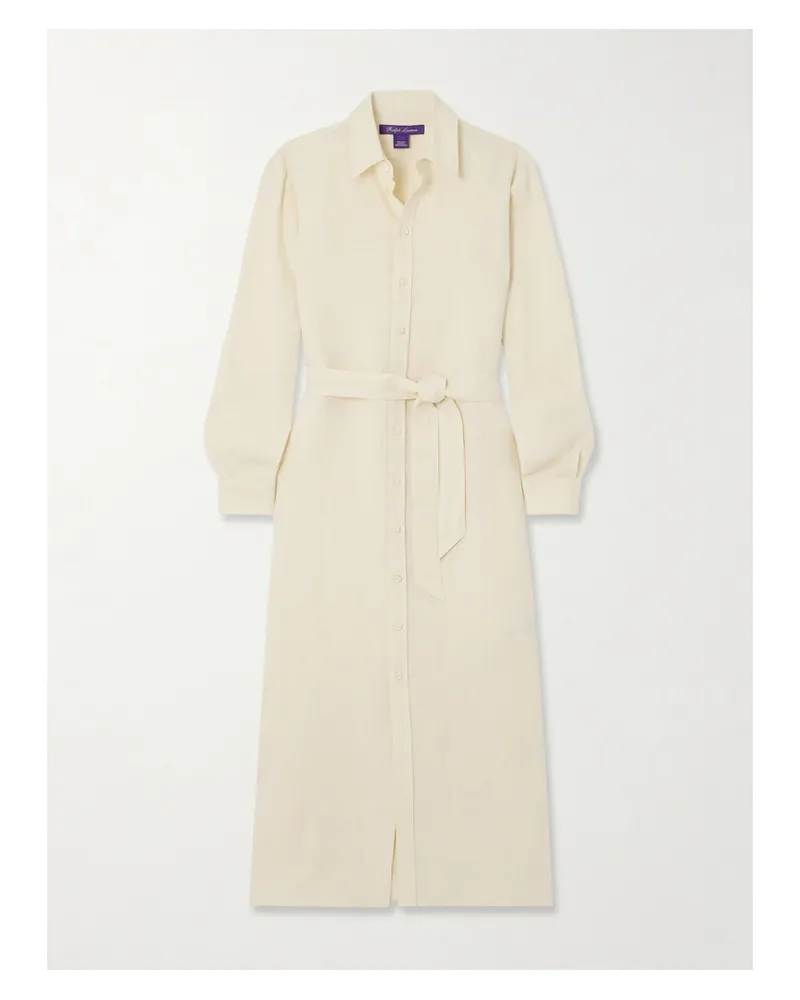 Ralph Lauren Vicki Midi-hemdblusenkleid Aus Leinen - Creme Creme