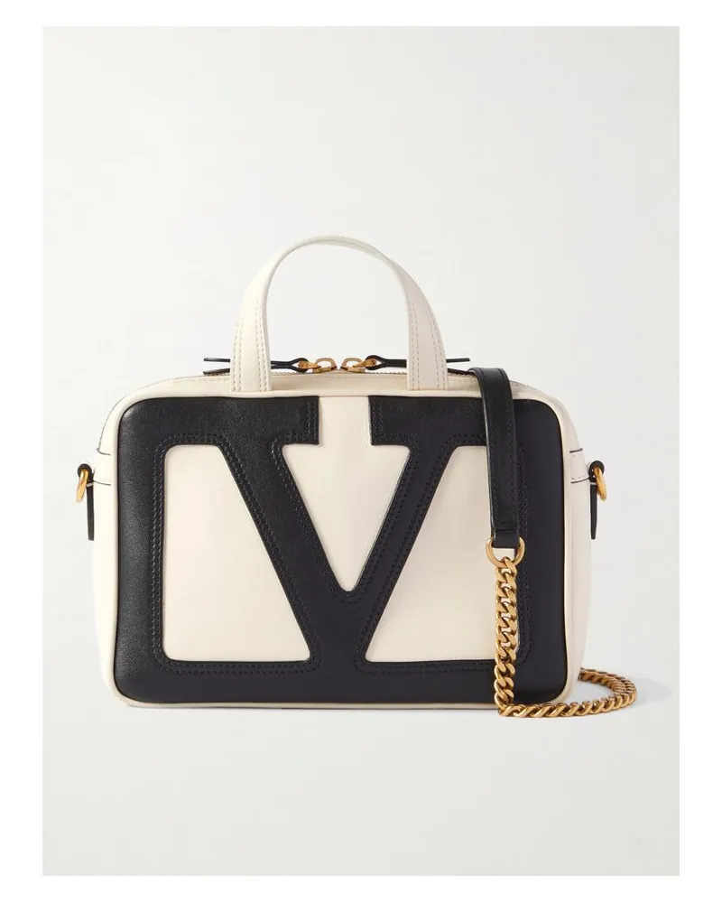 Valentino Garavani Viva Superstar Kleine Zweifarbige Schultertasche Aus Leder - Wollweiß Wollweiß
