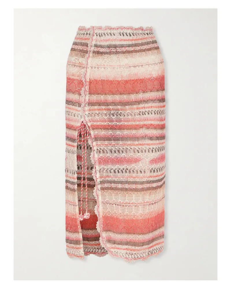 Isabel Marant Noryane Midirock Aus Einer Gehäkelten Baumwollmischung - Pink Pink