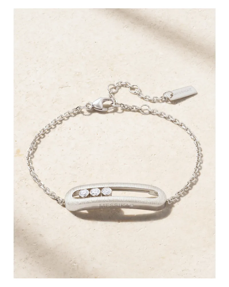 Messika Move Classique Ciselé Armband Aus 18 Karat Weißgold Mit Diamanten - Silber Silber