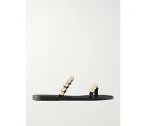 Lambri Studded Leather Flats - Black