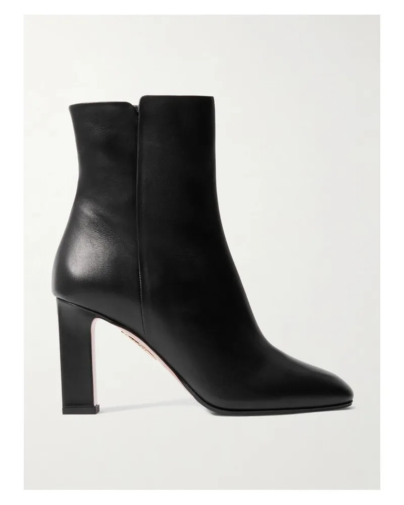 Aquazzura Sellier 85 Ankle Boots Aus Leder - Schwarz Schwarz
