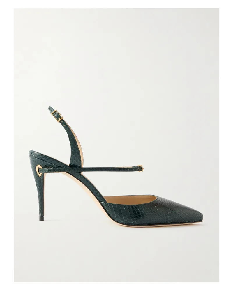 Jennifer Chamandi Vittorio 85 Slingback-pumps Aus Elapheleder - Grün Grün