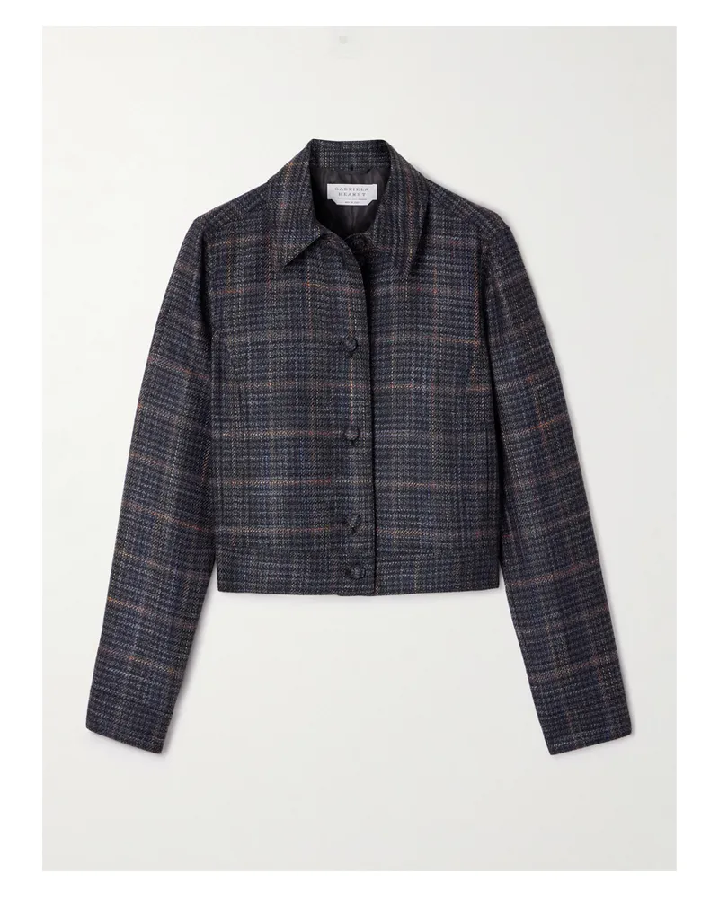 Gabriela Hearst Thereza Jacke Aus Einer Woll-seidenmischung Mit Glencheck-muster - Grau Grau