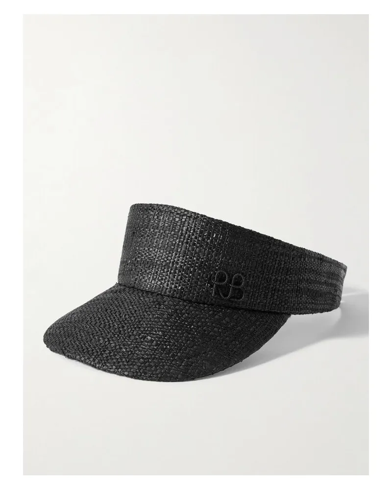 RUSLAN BAGINSKIY Visor Aus Stroh Mit Stickerei - Schwarz Schwarz