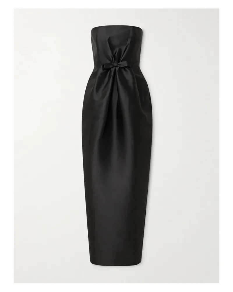 BERNADETTE Lenette Strapless Bow-detailed Taffeta Gown - Black Black