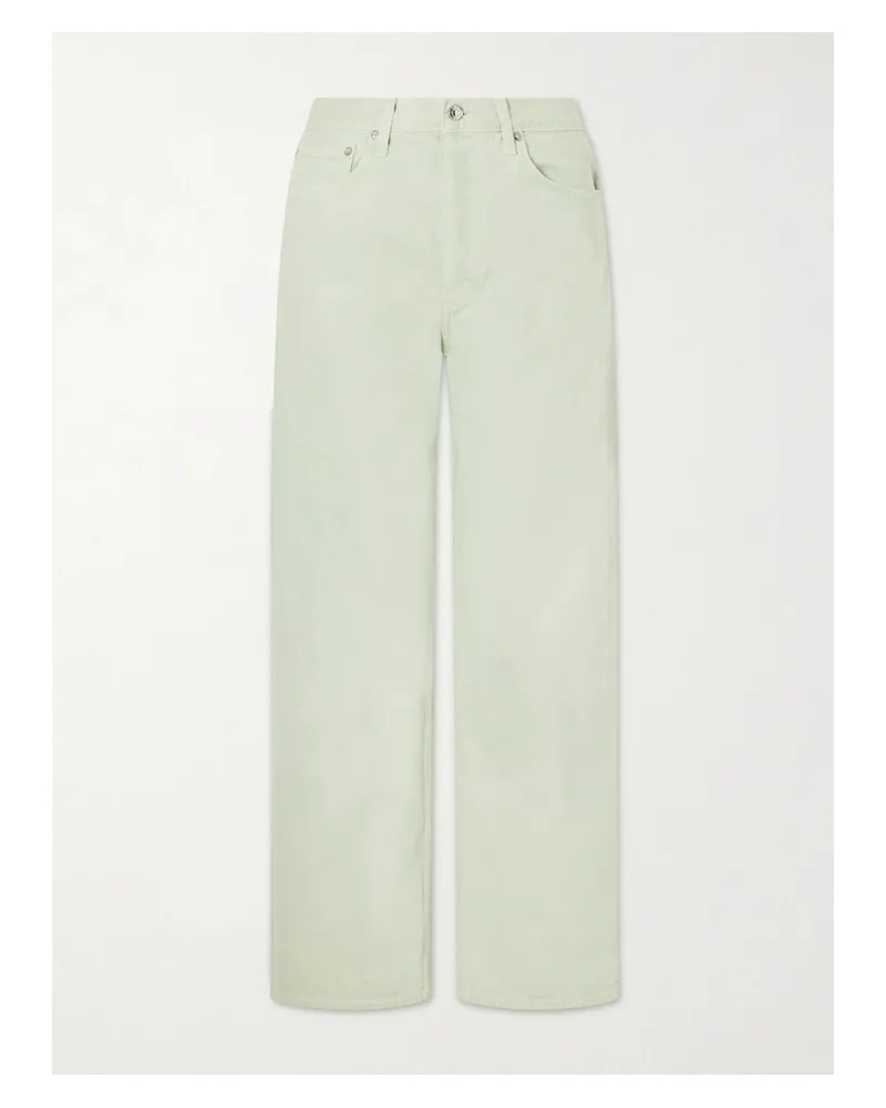 AGOLDE Arc Mid-rise Wide-leg Jeans - Green Green