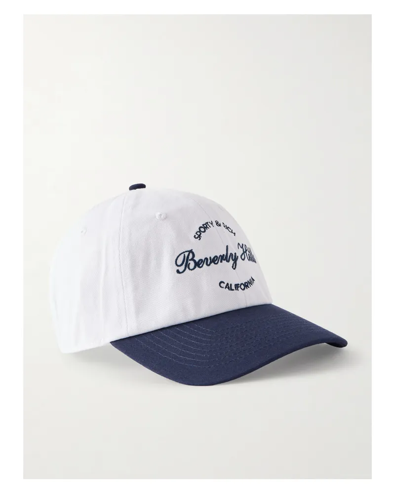 SPORTY & RICH Beverly Script Baseballkappe Aus Baumwoll-twill Mit Stickereien - Blau Blau