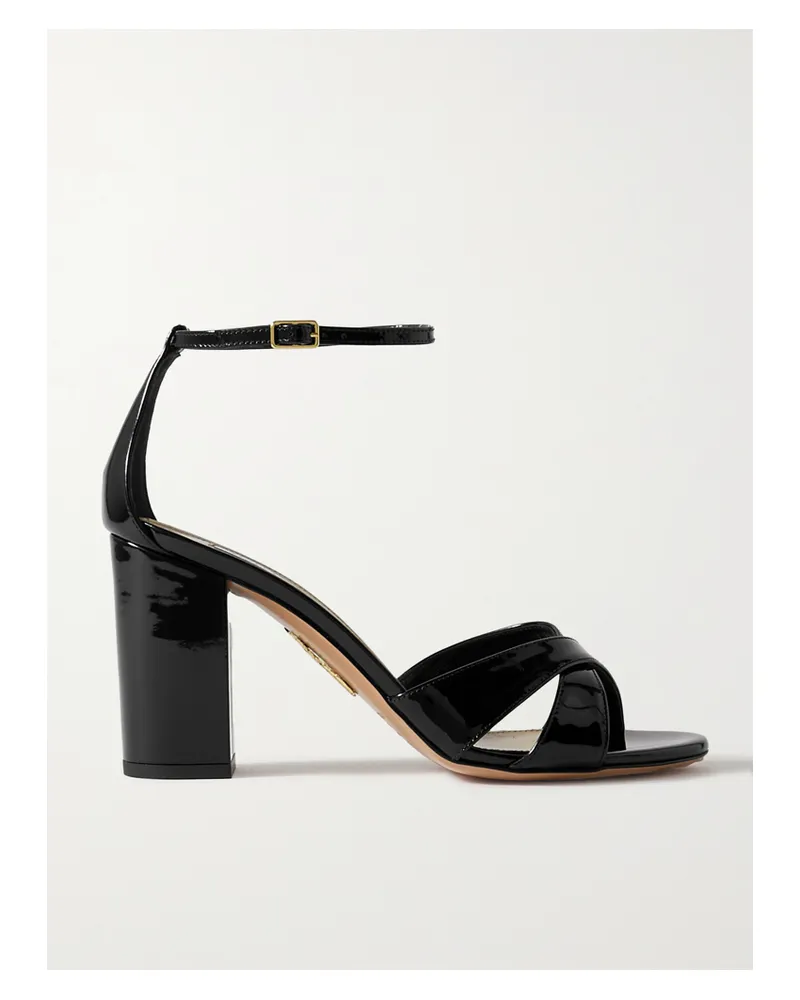 Aquazzura Divine 85 Sandalen Aus Lackleder - Schwarz Schwarz