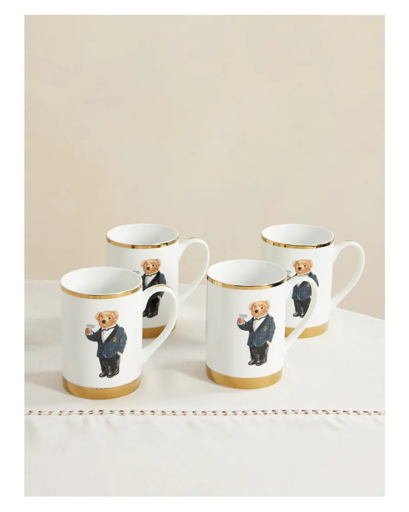 Ralph Lauren Home Thompson Set Aus Vier Porzellantassen Mit Print - Weiß Weiß