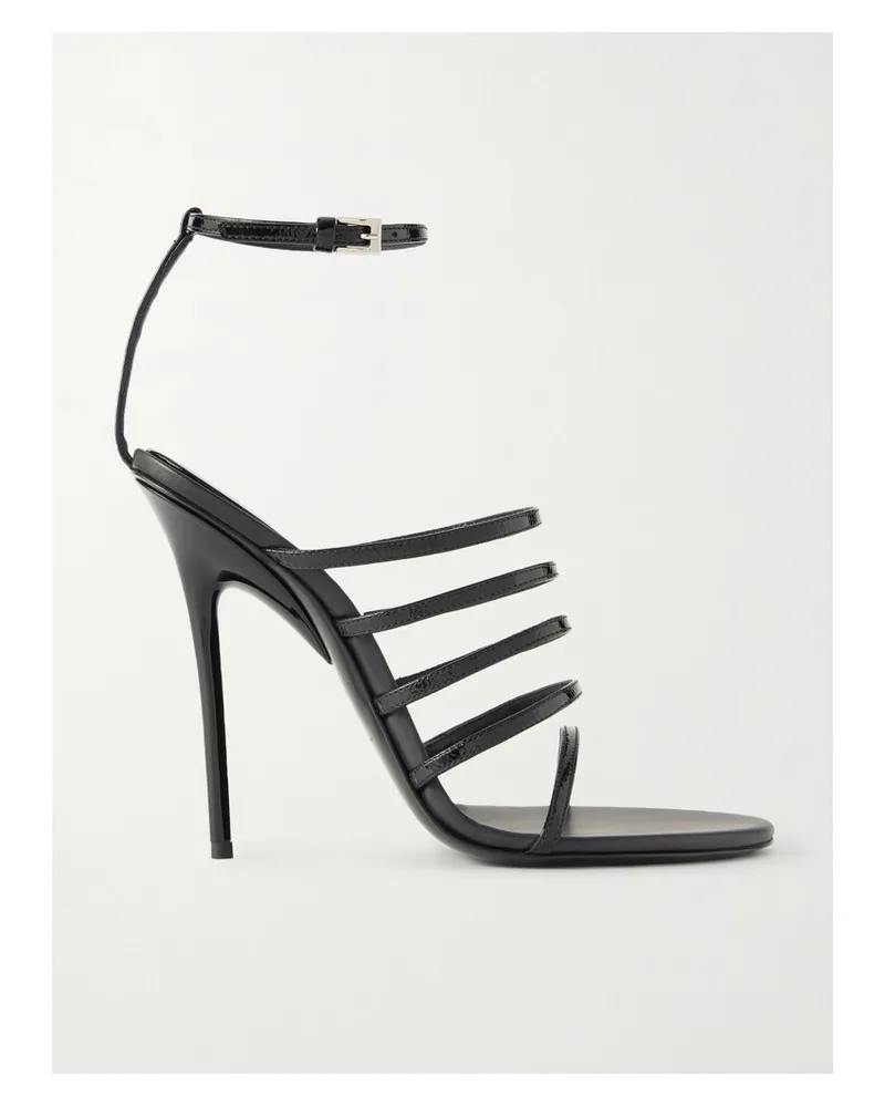 Alaïa 110 Patent-leather Sandals - Black Black