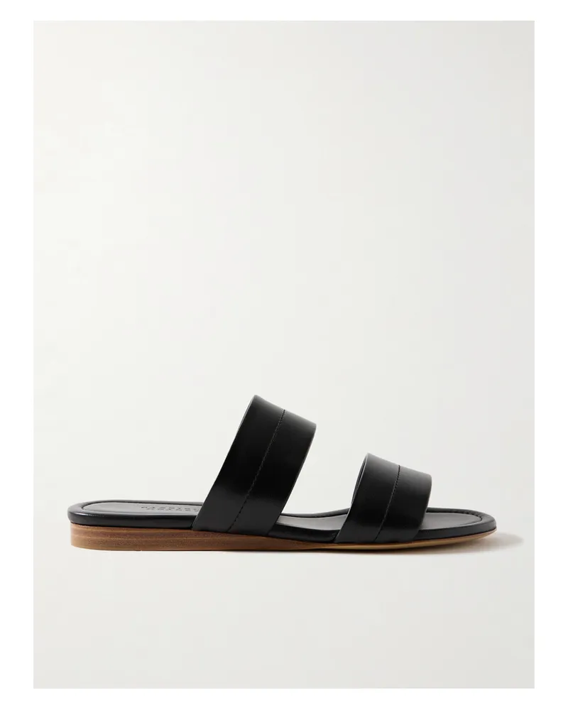 Gabriela Hearst Lora Pantoletten Aus Leder - Schwarz Schwarz