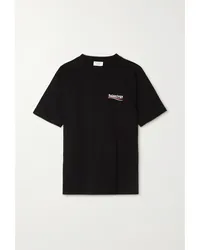 Balenciaga Oversized-t-shirt aus Baumwoll-jersey Schwarz