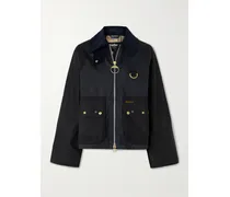 Kearton Two-tone Corduroy-trimmed Waxed Cotton Jacket - Blue