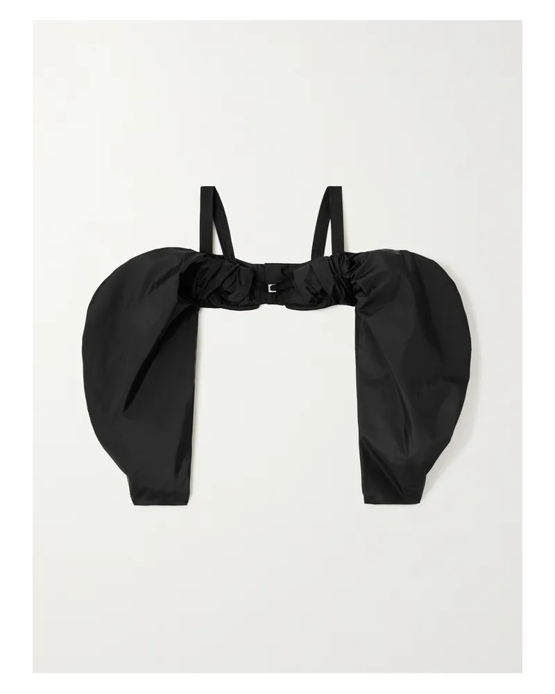 Jacquemus Bustier Aus Stretch-taft Mit Cut-outs - Schwarz Schwarz