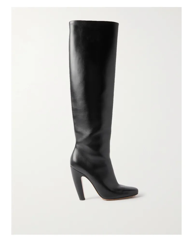 Bottega Veneta Veneta Leather Knee Boots - Black Black