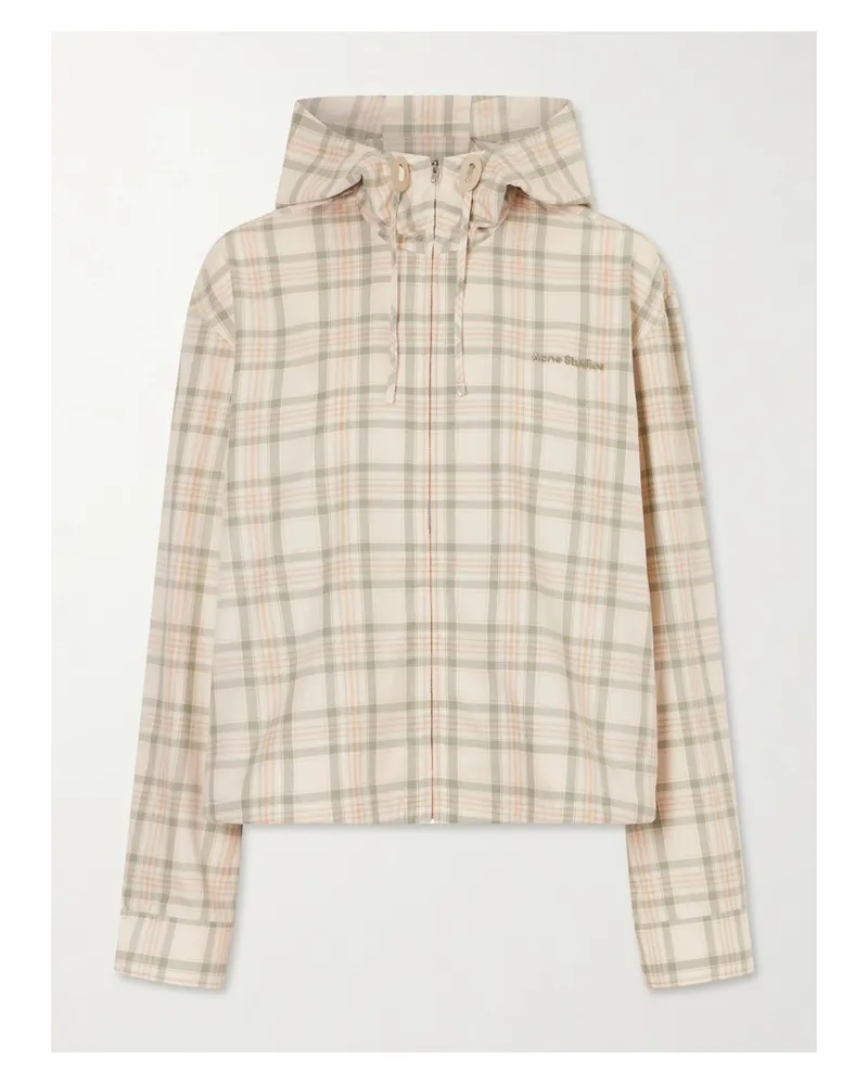 Acne Studios Cotton Checked-printed Jacket - Neutrals Neutrals