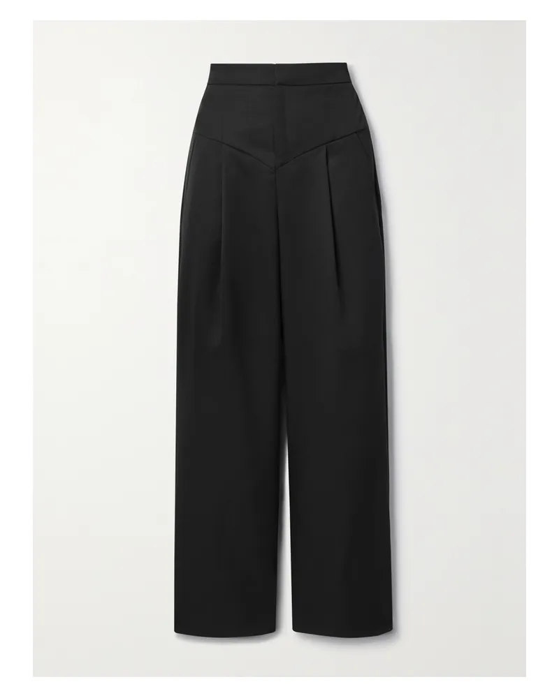 Isabel Marant Staya Hose Mit Geradem Bein Aus Woll-twill - Schwarz Schwarz