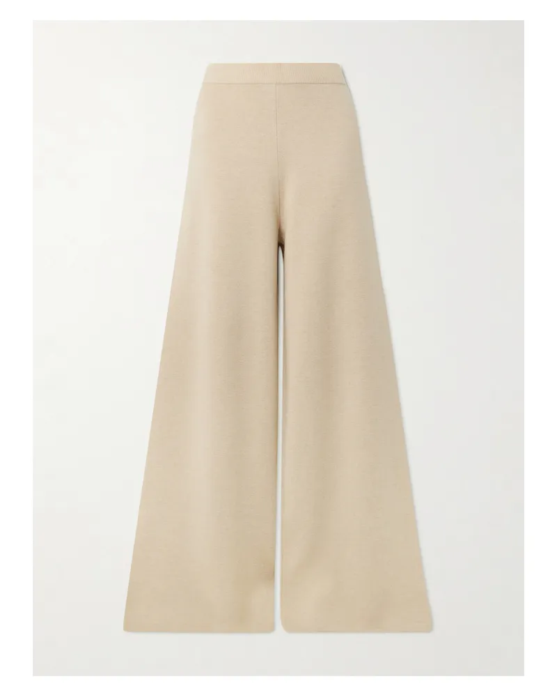 Max Mara Judy Hose Mit Weitem Bein Aus Einer Woll-kaschmirmischung - Neutral Neutral