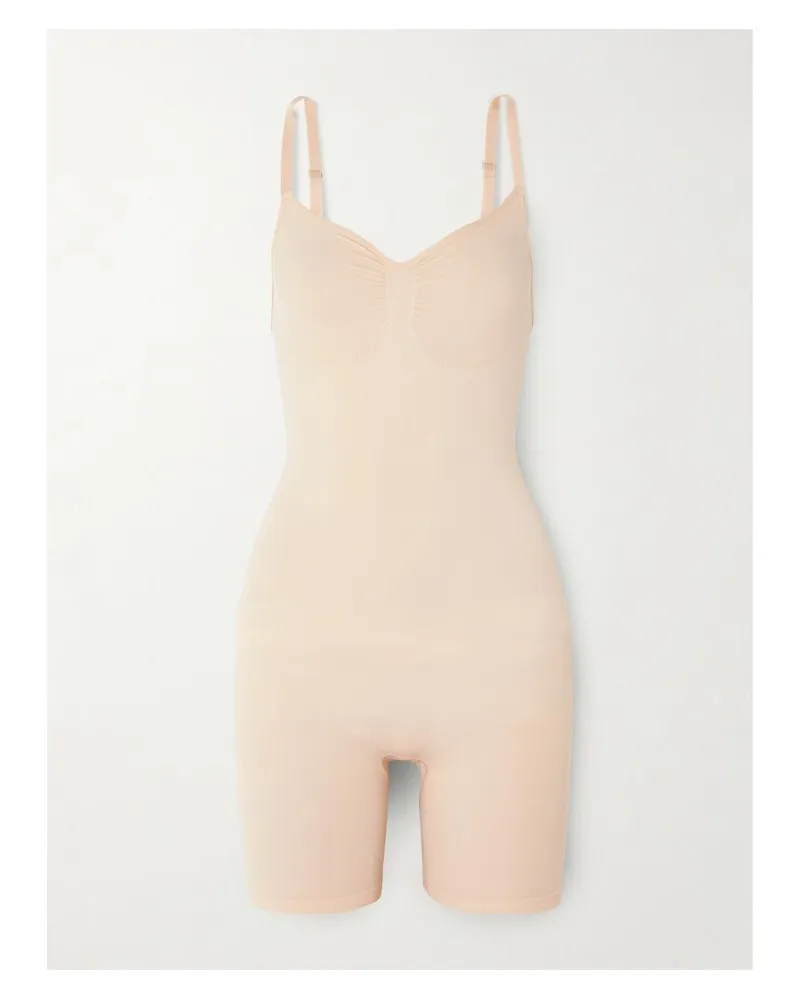 SKIMS Seamless Sculpt Low Back Mid Thigh Bodysuit – Sand – Body - Neutral Neutral