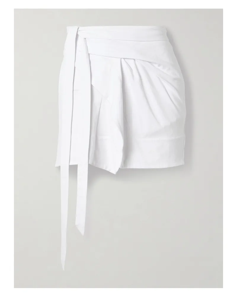 Isabel Marant Berenice Asymmetrischer Mini-wickelrock Aus Baumwoll-jersey - Weiß Weiß