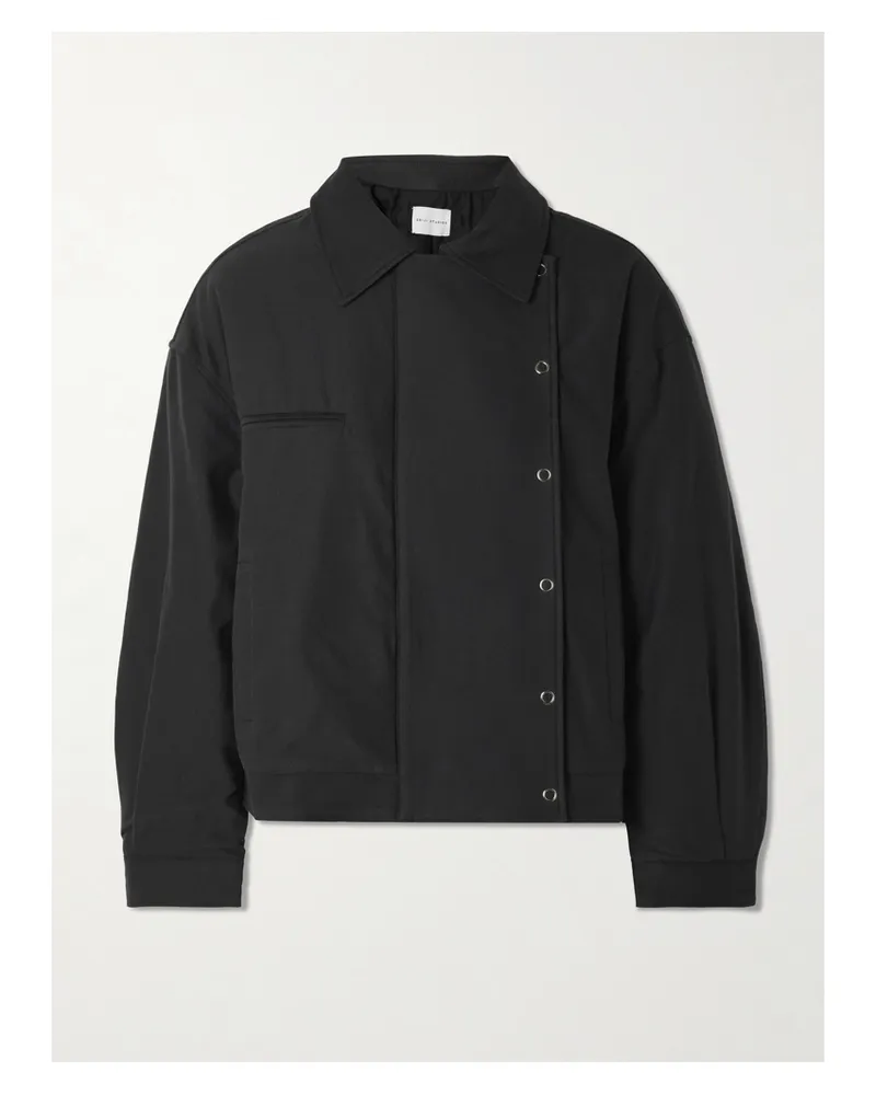 Deiji Studios Lapel Padded Tencel And Cotton-blend Jacket - Black Black