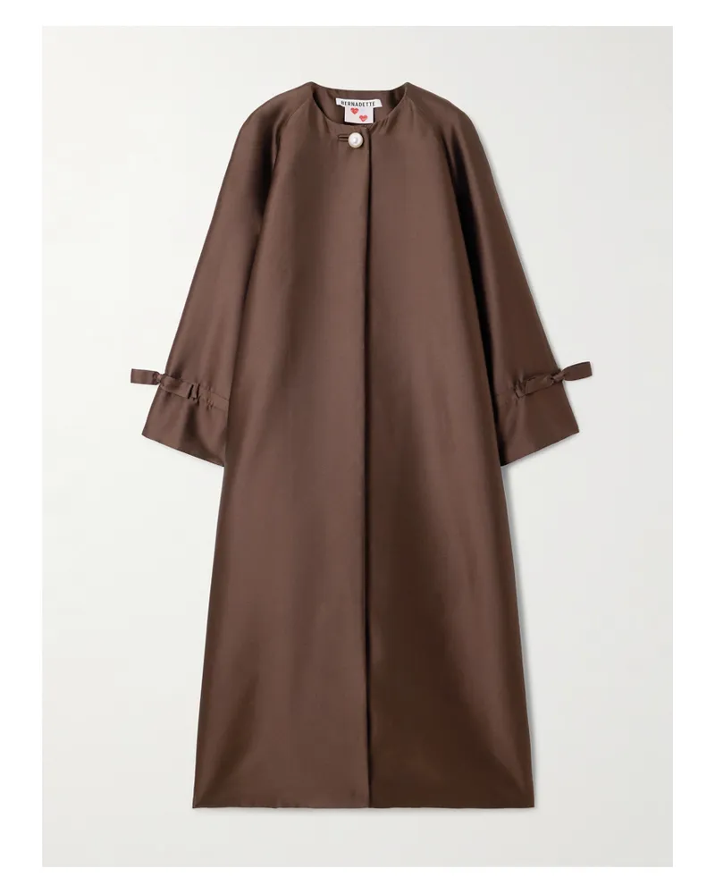 BERNADETTE David Mantel Aus Glänzendem Twill - Braun Braun