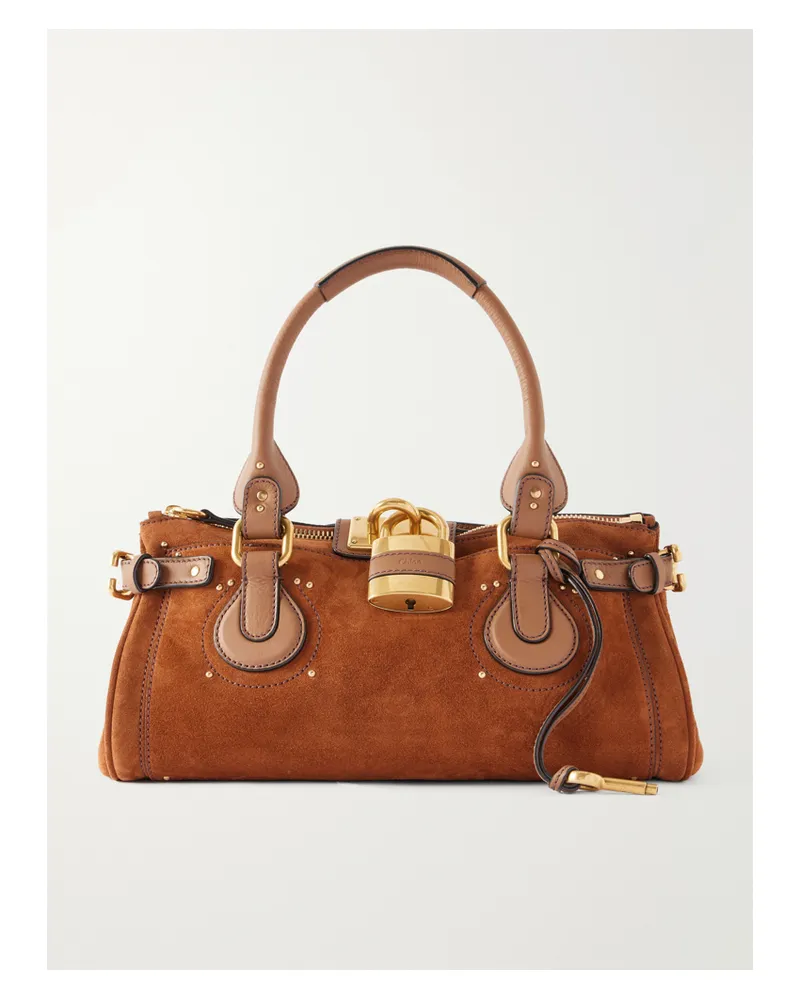 Chloé Paddington Suede Shoulder Bag - Brown Brown