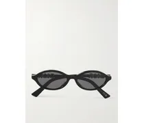 Diortreasure R1i Embellished Oval-frame Acetate Sunglasses - Black