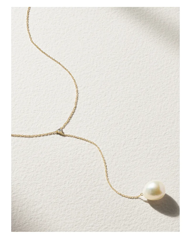 MIZUKI Kette Aus 14 Karat Gold Mit Perle Und Diamanten Gold