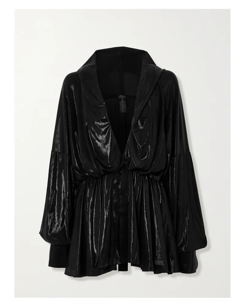 Norma Kamali Minikleid Aus Stretch-lamé Mit Kapuze - Schwarz Schwarz