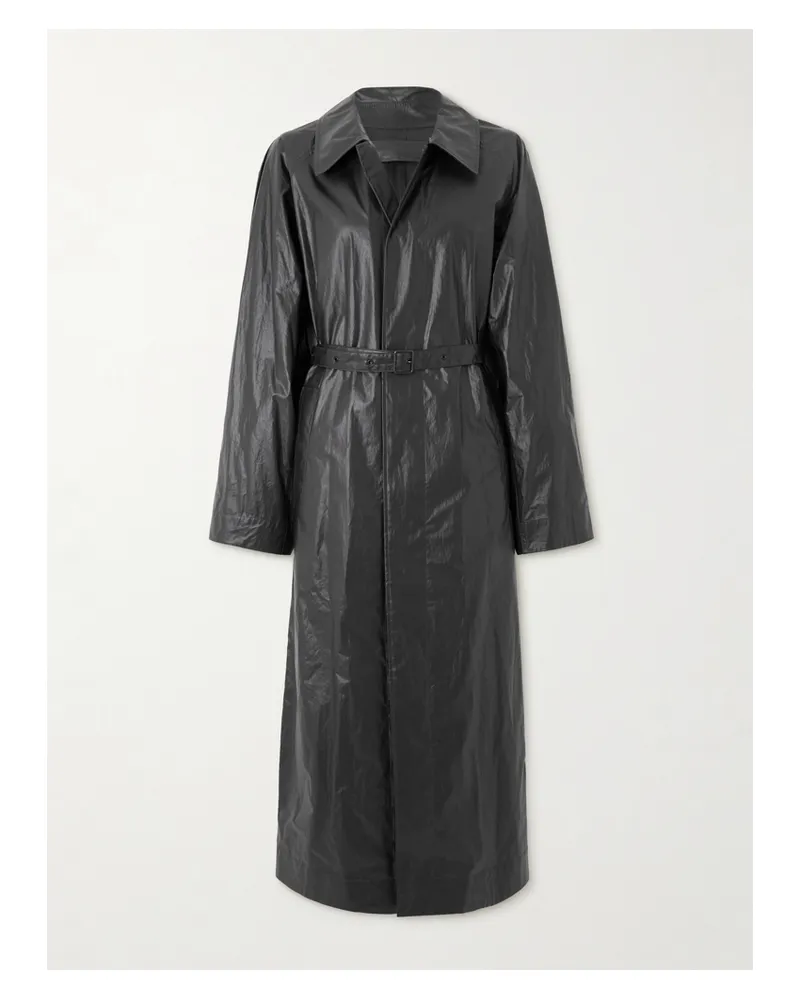 Christophe Lemaire Trenchcoat Aus Beschichteter Biobaumwolle Mit Gürtel - Schwarz Schwarz