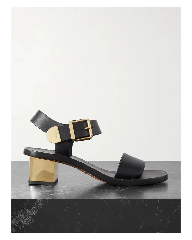 Chloé Rebecca Sandalen Aus Leder Mit Verzierungen - Schwarz Schwarz