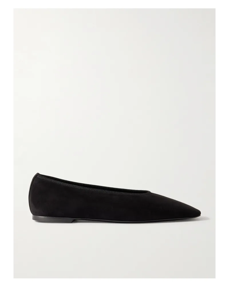 Totême The Minimalist Suede Ballet Flats - Black Black