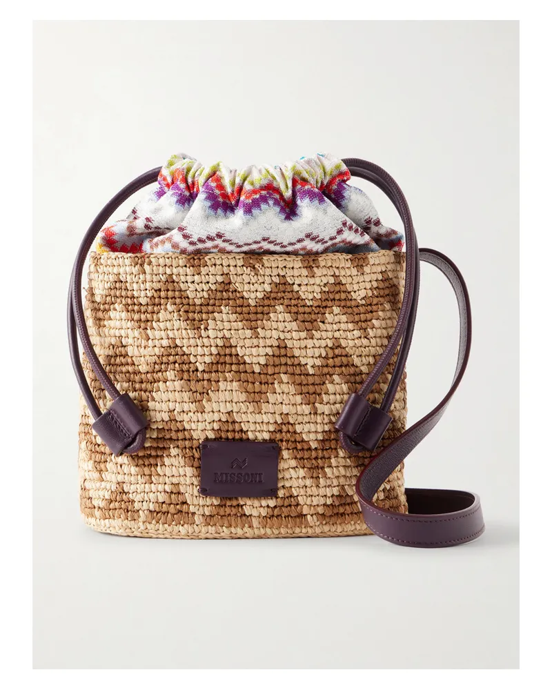 Missoni Small Striped Raffia Bucket Bag - Neutrals Neutrals