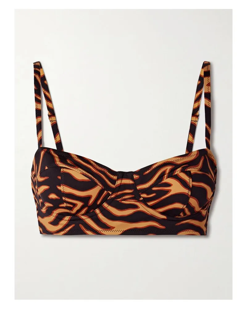 Ulla Johnson Zahara Bikini-oberteil Mit Bügeln Und Tigerprint - Mehrfarbig Mehrfarbig