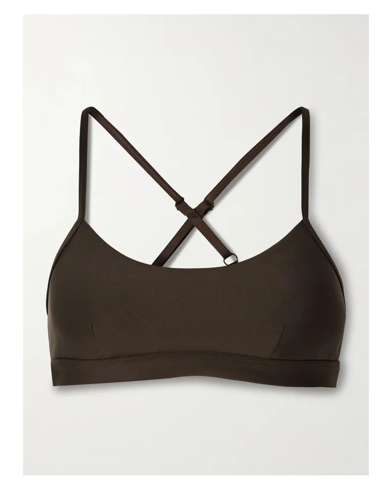 alo Intrigue Sport-bh Aus „airlift“-material Mit Cut-out - Braun Braun