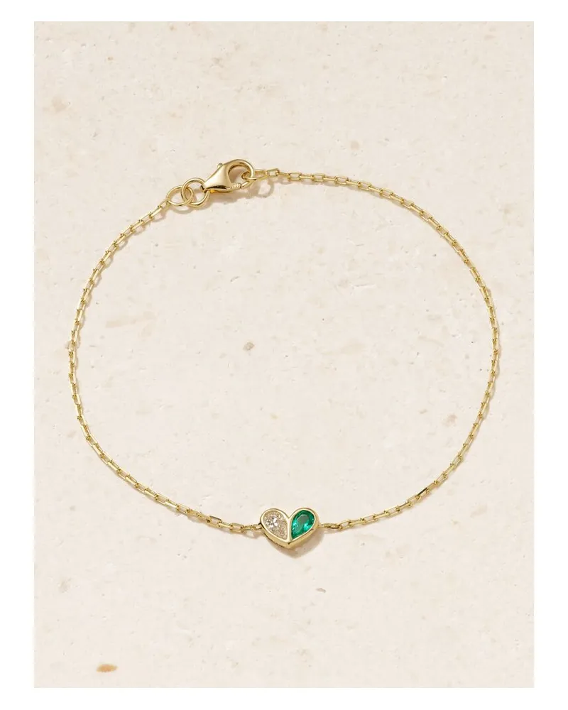 Gemella Mini Sweetheart Armband Aus 18 Karat Gold Mit Smaragd Und Diamant Gold