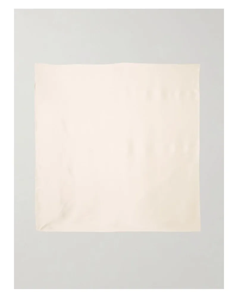 Another Tomorrow Tuch Aus Satin Mit Stickerei - Creme Creme