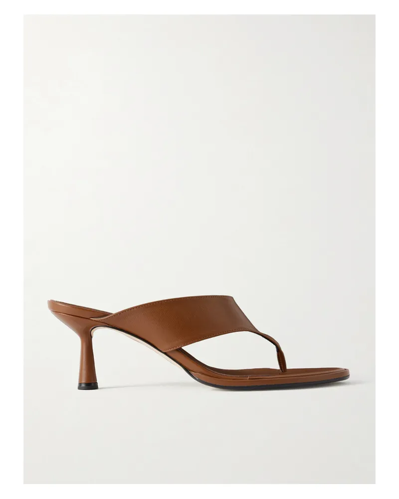 aeyde Olenna 65 Leather Thong Sandals - Brown Brown
