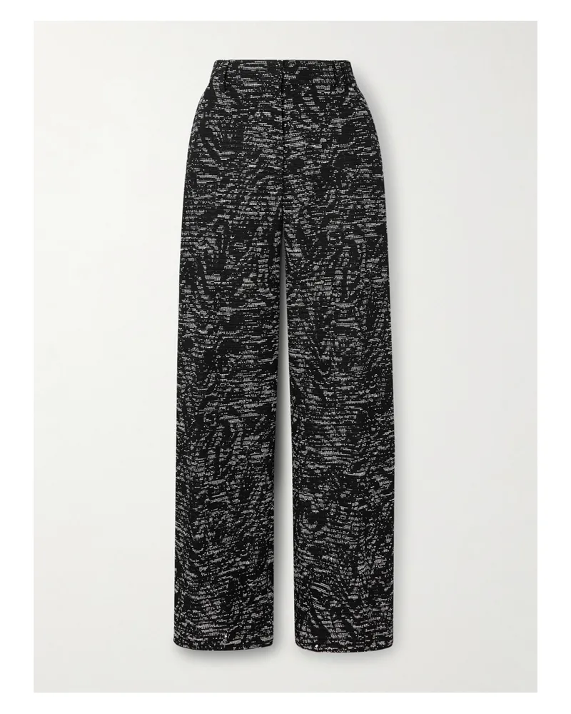 Dries van Noten Hose Mit Weitem Bein Aus Webstoff - Schwarz Schwarz