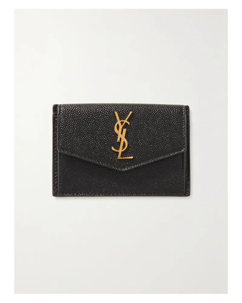 Saint Laurent Uptown Kartenetui Aus Strukturiertem Leder - Schwarz Schwarz