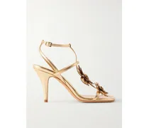 Belara Metallic-leather Sandals - Gold