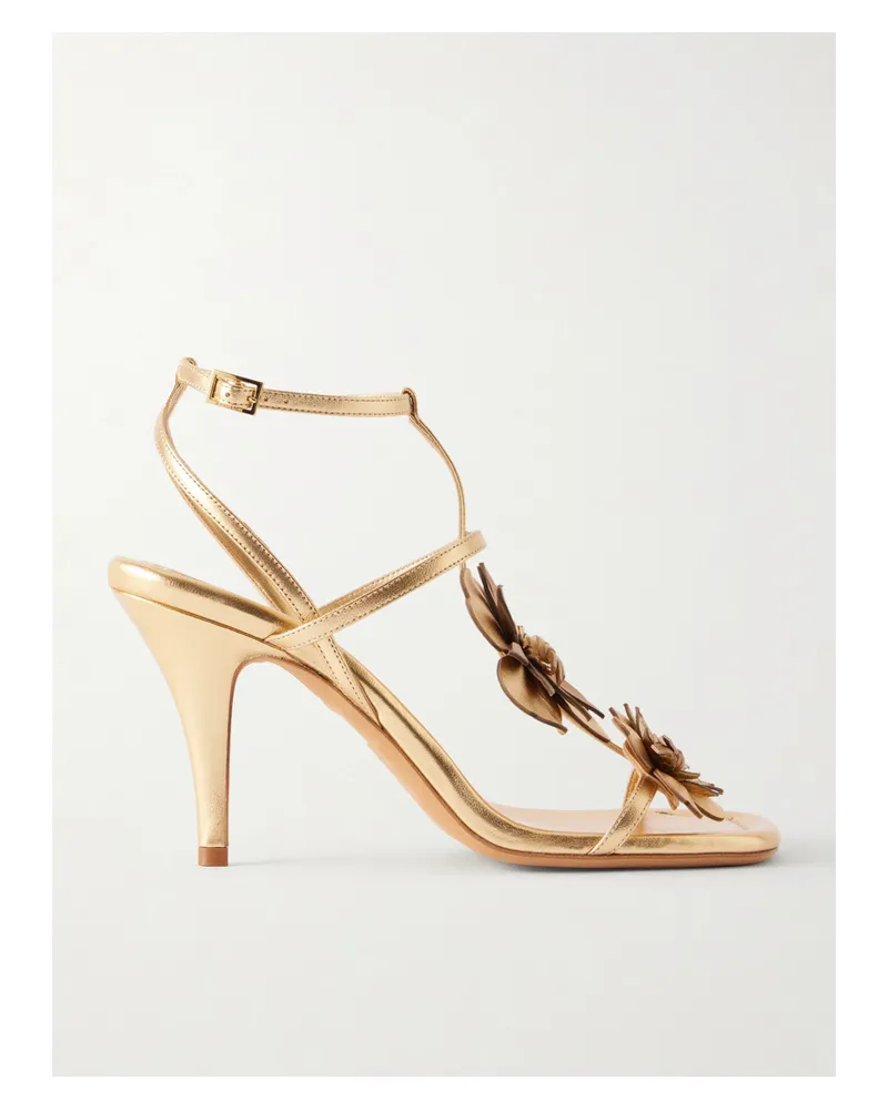Zimmermann Belara Metallic-leather Sandals - Gold Gold