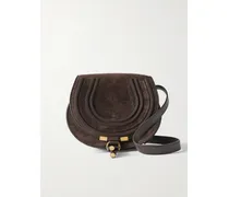 Marcie Schultertasche Aus Veloursleder Mit Lederbesätzen - Braun